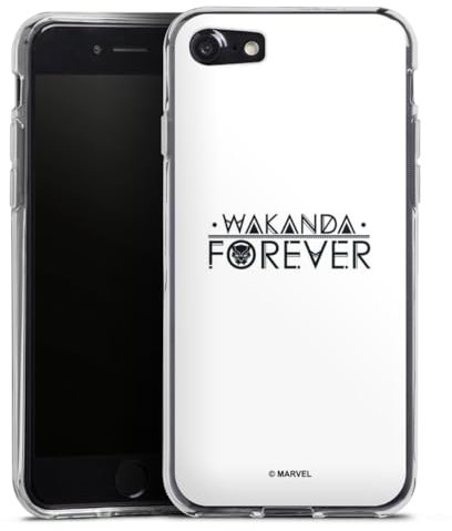 Silikon Hülle kompatibel mit Apple iPhone SE 2022 Case transparent Handyhülle Black Panther Marvel Wakanda