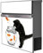 banjado® Briefkasten Anthrazit mit Motiv Katze Und Fisch/Briefkasten mit Zeitungsfach 37x37x10,5 cm groß/Postkasten A4 Einwurf inkl. Montagematerial & 2 Schlüsseln