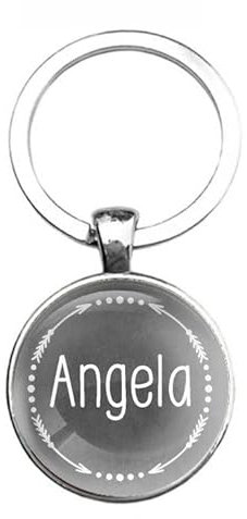 Schlüsselanhänger Glas - Angela, silberfarben