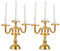 STOBOK 2PCS Dollhouse Candle Sticks Round Gold Candelabra 3 White Candles for Mini House Kitchen