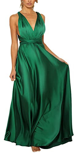 YANJI Vestido Griego Largo de Lunares para Boda - Traje de Padrino 2023 - Invitada Fucsia - Tiendas de Novia Baratos para Boda de Día