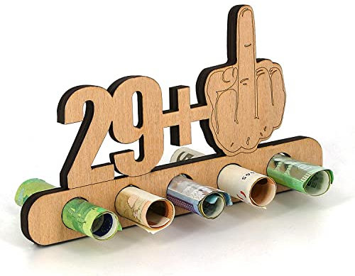 Giftota - Originelle Lustig 30. Geburtstag Geldgeschenk Holz - 29 + 1 - Geschenk zum 30.Geburtstag - Geburtstag Jubiläum - Geschenke aus Holz - Geschenke für Frauen & Männer