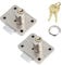 Möbelschloß Aufschraubschloss 20mm Dornmaß Zylinder mit Schlüssel Universal Set für Schubladen & Schränke [2er Pack, 48 * 36mm]