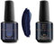Shayenne 2er Set UV Gel Nagellack 46 Midnight Blue Blau 15ml + 2in1 Base Coat und Top Coat 15 ml UV LED Lampe Unterlack mit Überlack Nagel Lack Gellack Nagelgel Shellac (30 ml)