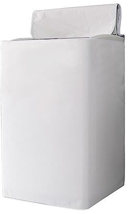 Odot Funda Lavadora de Carga Superior Funda, Lavadora Exterior Impermeable con Cremallera para Lavadora y Secadora de Carga Superior (Blanco,M)