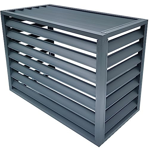 NUACOS Cubre Aire Acondicionado Exterior Cubierta De Aire Acondicionado Aluminio Rejilla Aire Acondicionado con Persianas Escondido Antirrobo,B,Style C