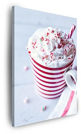 GP TONER Modern Kunstdruck Wandbilder Leinwandbild auf Keilrahmen Leinwanddruck Kitchen Drink Schlagsahne 30x40 cm Leinwandbilder für Ihr Zuhause oder Büro