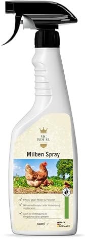 MC-Royal® Milben Spray für Hühner 500ml – Milbenmittel gegen Milben & Parasiten, Milbenspray Milben Stop, Huhn Spot On Kontaktspray, Anti Milben Umgebungsspray zur Vorbeugung & bei akutem Befall