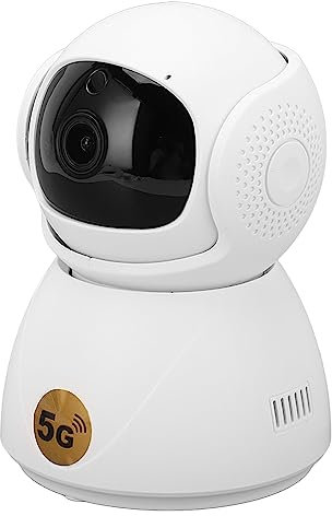 Telecamera di Sorveglianza di Sorveglianza 5G, a 2 Vie Telecamera di Sorveglianza Wireless Intelligente 100‑240 V 5G Sicuro per la Casa Angolo Regolabile (Spina UE)