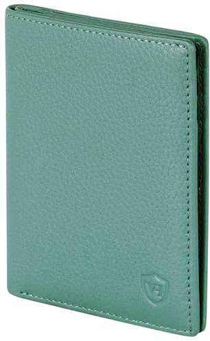 VON HEESEN® Leder Geldbörse Herren mit Münzfach & RFID Schutz I Echtleder Geldbeutel für Männer & Damen I Portemonnaie Brieftasche Wallet Portmonee (Türkis)
