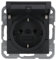 Gira 445428 SCHUKO-Steckdose mit Klappdeckel System 55 Anthrazit