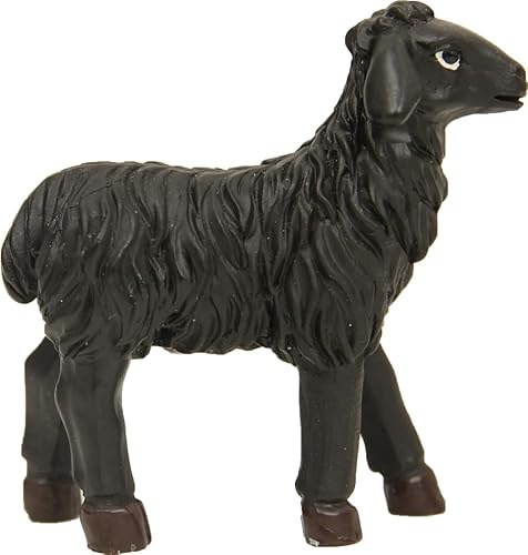 FADEDA Schaf gerade schauend, schwarz/Höhe:4 cm/handbemalt/detailgetreue Krippen Figuren - Weihnachten Tisch Dekoration Krippe Zubehör
