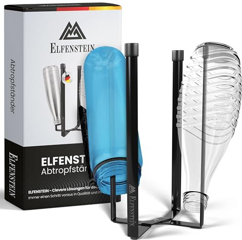 Elfenstein Égouttoir à bouteilles - Porte-bouteilles pour égoutter - En métal - Pliable - Porte-bouteilles de cuisine 100 % stable