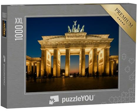 Puzzle 1000 Teile XXL „Das beleuchtete Brandenburger Tor in Berlin“ – aus der Puzzle-Kollektion Berlin, Deutsche Städte