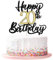 Tortenaufsatz Happy 20th Birthday, Schwarz und goldfarben