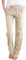 Leinenhose Damen Hose Sommer Musselin Leinen Hosen Stoffhose Einfarbig Freizeithose Gerade Geschnitten Strandhose Sommerhose mit Taschen (Khaki, L)