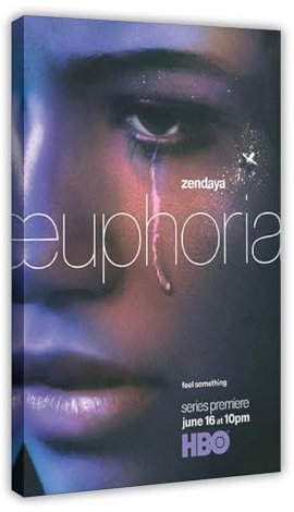 Euphoria – Filmposter auf Leinwand, Poster, Wandkunst, Dekor, Bild, Gemälde für Wohnzimmer, Schlafzimmer, Dekoration, Rahmen-Stil, 60 x 90 cm