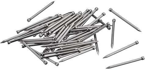 sourcing map Finishing Nails 80pcs 35mm 1-3/8 Inch Hand-Drive Hardware Carbon Steel Nail Lost Head Nails