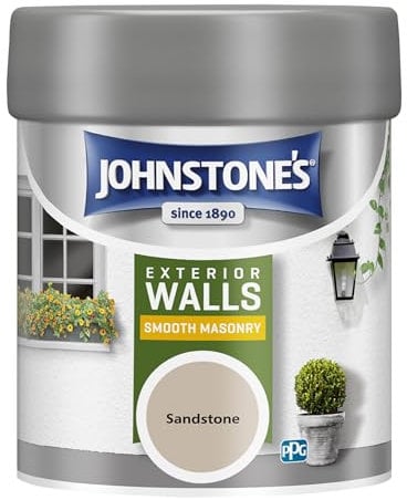 Johnstone’s – Exterior Smooth Masonry Paint - Tester Pot – Sandstone – Up to 15 Years Protection – Weather & Dirt Resistant – 12m2 Coverage Per Litre - Dry in 1-2 Hours – 225 ml