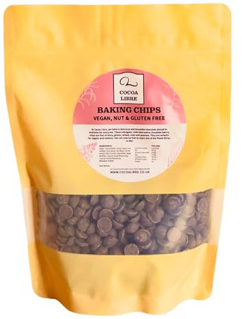 Vegan Milk Chocolate Chips 500g - Dairy Free, Nut Free, Gluten Free | Plant-Based & Allergen-Friendly | Ideal for Baking & Snacking