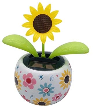 JAWSEU Wackelfigur Blume Solar Tanzende Blume Solarblume Wackelfigur Wackelblume Solar Solarbetriebene Wackelblume Solar Wackelfigur Auto Armaturenbrett Deko Innenraum Zubehör für Auto Haus Büro