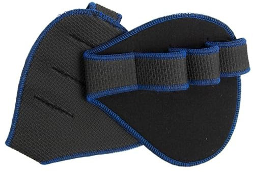 Manique Gym Poignées de levage coussinets gants d'haltérophilie entraînements de gymnastique poignées de sport unisexe Anti poids quatre doigts exercice de fitness tractions ( Color : Blue-NO Silicone