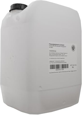 Grey Element Shop Flüssigpigment Farbe Schwarz 16L – Hochkonzentrierte Pigmentdispersion für Beton, Harz, Gips, Wandfarbe & mehr – Universelle Farbpaste für Innen & Außen