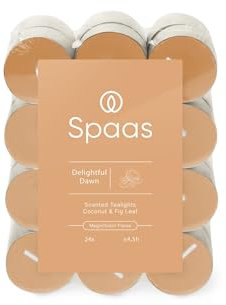 Spaas Velas de té perfumadas, 4,5 h, paquete de 24 unidades, aroma Delightful Dawn