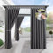 Rideau d'extérieur résistant aux intempéries - Opaque - 132 x 183 cm - Brise-vue - Protection solaire - Imperméable - Avec fermeture Velcro - Pour balcon, tonnelle, terrasse - Gris foncé