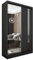 Margaret Hadas24 Kleiderschrank Gabo mit Spiegel, Organizer, Mehrzweckschrank, Schwebetürenschrank, Garderobenschrank, Kleiderstange, Kleiderständer, Flurschrank, Garderobe, Schrank, schwarz, 120 cm