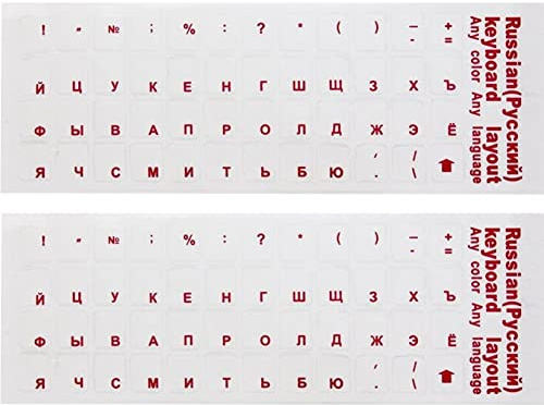 Zghhc Laptop-Aufkleber, 2 Stück, Russische Transparente Tastaturaufkleber, Russisches Layout, Alphabet, Etikettenbuchstaben Für Notebook, Computer, Pc, Laptop