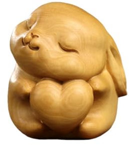 NEMAYING Niedlicher Hase Kleine Hölzerne Ornament Buchsbaum Vintage Statue Ornament Für Wohnzimmer Schlafzimmer Büro, Zuhause Feng Shui Skulptur