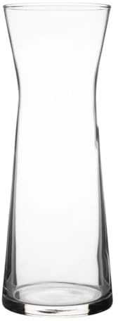 Olympia Conical Glass Water Carafe 1Ltr (6 Pack) - Mouth Serving Decanter Dispenser for Restaurants, Bars, Home HU394