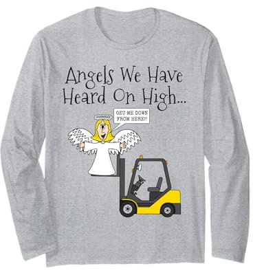 Weihnachtsengel, Gabelstapler, Carol Singer Lustig Langarmshirt