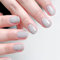 24pcs Short Press on Nails Square False Nails Grey White Fake Nails Spring Summer Stick on Nails Removable Glue-on Acrylic Nail Tips Wedding Bridal Holiday Party Accessories for Women