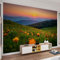 QDJKBL Yellow Flower Field Wall Murals Green Mountain Forest 3D Mural for Living Room Natural Scenery Evening Sunset Wallpaper for Office Kitchen Bedroom Easy Care - 200 x 140 cm