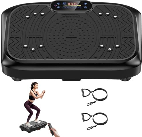 Werara Vibration Plate for Lymphatic Drainage 220KG Capacity & 199 Speeds | 200W Motor Weight Loss Vibration Plate Exercise Machine for Body Shaping, Powerful Bluetooth Exercise Equipment for Home Use
