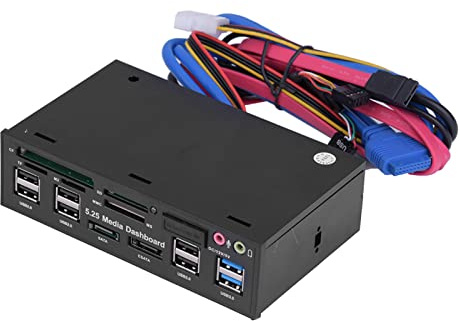 Asixxsix 5,25-Zoll-Medien-Dashboard, USB3.0/2.0-HUB, ESATA-Kartenleser mit Audioanschluss für Technisch Versierte Benutzer
