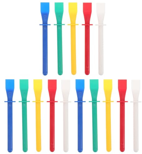 Baluue 15Pcs Multi-Color Glue Scraper Kit for DIY Leather Crafts Handheld Adhesive Spreader with Ergonomic Grip for Painting PVA Glue and Craft Applications