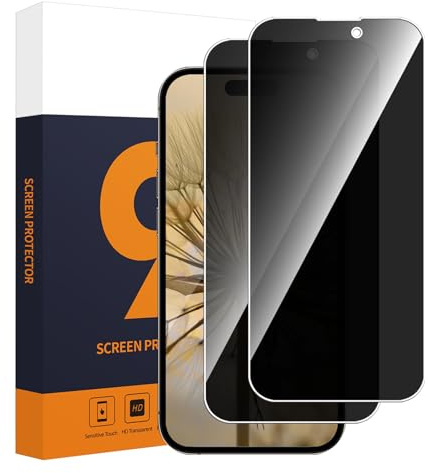 Carantee 2 Stück Schutzfolie für Panzerglas für iPhone 15/15 Pro 5G, 9H Härte Frei von Kratzern iPhone 15 Sichtschutzfolie, Ultra-Klar Anti-Schmutz Keine Luftblasen iPhone 15 Pro Displayschutzfolie