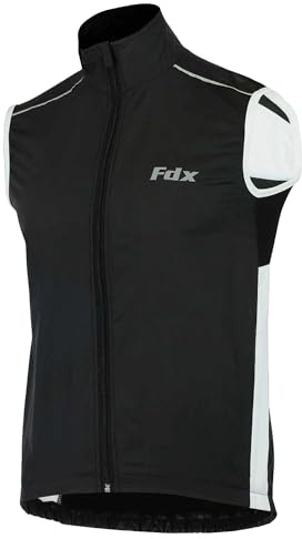 FDX Radweste Herren Reflektierende Winddichte Sportweste | Winddichte Front atmungsaktive Mesh-Einsätze und wasserabweisendes Material für Radfahren, MTB, Laufen und Outdoor Sport