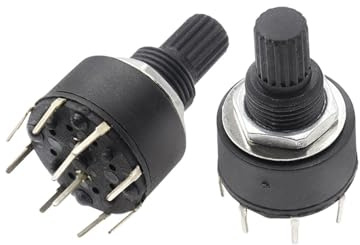 Interrupteur à bande rotative en plastique RS16, 16MM, 2 pôles, 3, 4 positions, 1 pôle, 5, 6, 8 positions, longueur de la poignée, 15MM, 1 pièce(1 Pole 5)