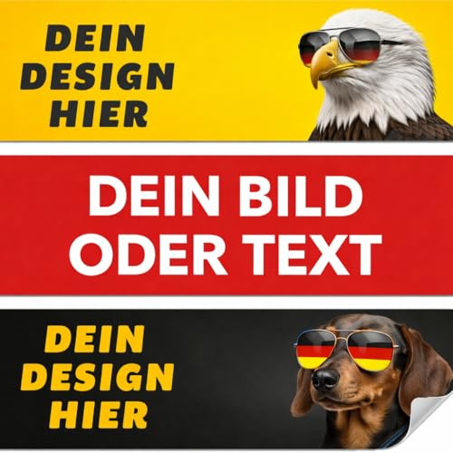 Personalisierte Vinyl Aufkleber selbst gestalten, eigenes Bild Logo oder Text, wasserfest und UV-beständig, farbig, für Auto Laptop Fenster Helm Briefkasten, verschiedene Größen, innen außen