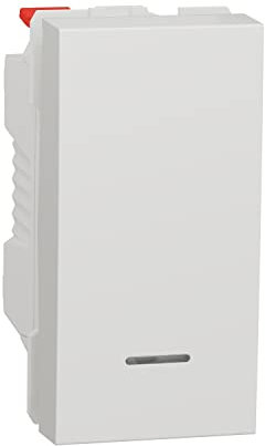 Schneider Electric NU310618N New Unica, Interruptor de Pulsador 1 Módulo, Indicador LED, Green Premium, Instalación Fácil- Polar