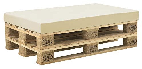 [neu.haus] Neuhaus Palettenkissenbezug 120x80x10cm Beige In- & Outdoor Palettenkissen Schaumstoff Sitzkissen Bezug Palettenpolster Waschbar Wasserabweisend