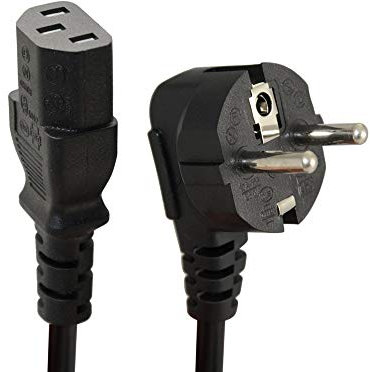 PSBasics - Cavo di alimentazione per dispositivi a freddo, 1,5 m, 3 poli, angolato per computer, PS4 PRO