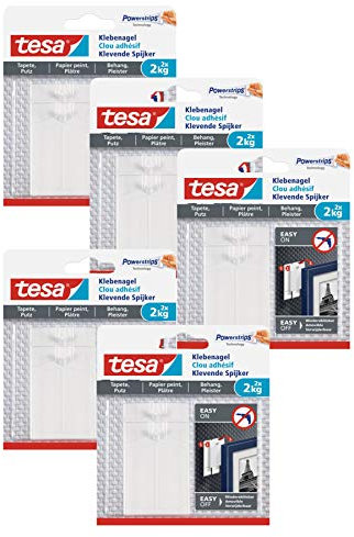 tesa Klebenagel für Tapeten und Putz/Selbstklebende Nägel (2 kg 10 Nägel)