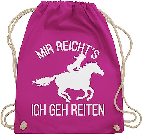 Turnbeutel Rucksack - Pferde - Taschen - Mir reicht's ich geh Reiten - Unisize - Fuchsia - pferdetasche stalltasche pferd pferdeliebhaber pony beutel reiterzubehör pferdebeutel pferdespruch reite