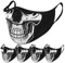Lulupi 5 Stück Mundschutz Multifunktionstuch 3D Motorrad Winddicht Maske Halloween Waschbar Atmungsaktiv Stoffmaske Baumwolle Mund-Nasen Bedeckung Totenkopf Blumen Halstuch Schals für Herren Damen