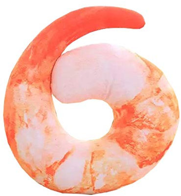 JIAHU 1 x Reisekissen Simulation Shrimp Nackenkissen Unisex Tragbar Plüsch Cartoon U Form
